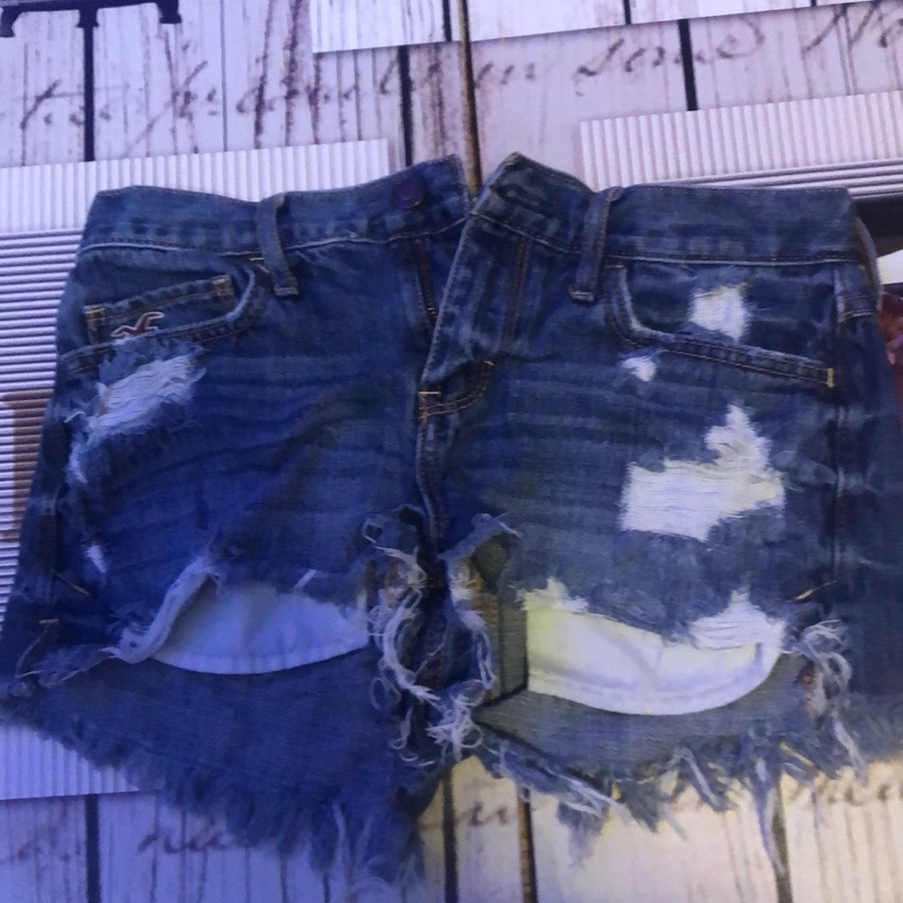 Ripped jean shorts